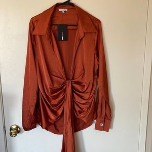 Fashion Nova : Arrive With Style Satin Shirt